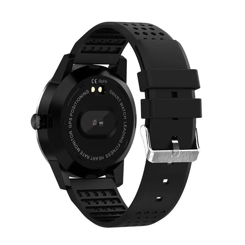 T2 smart bracelet with colour screen displaying heart rate on wrist in black or blue