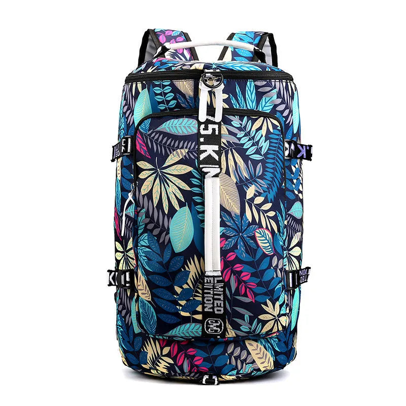 Waterproof nylon convertible backpack in multiple colours with shoe compartment and combination lock