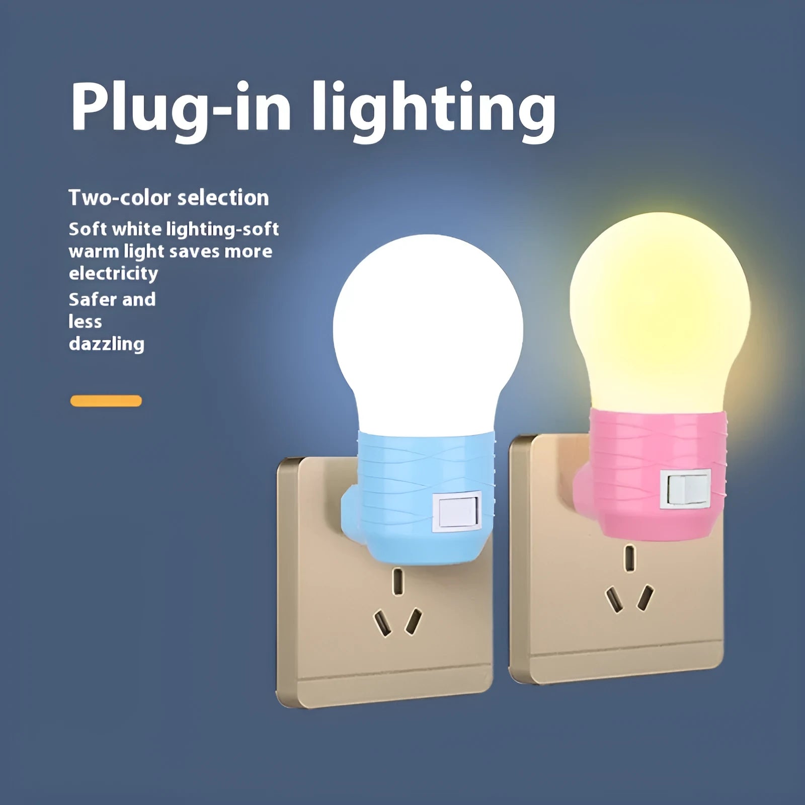 Plug-in bedside baby night feeding lamp with round modern design