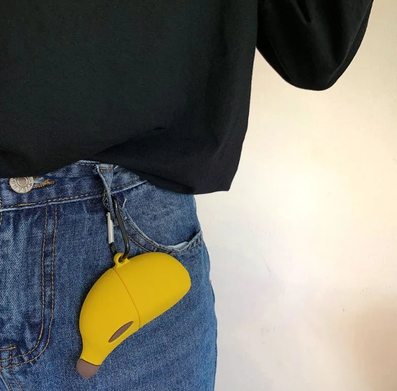 Yellow banana silicone case for Apple AirPods Pro wireless headphones