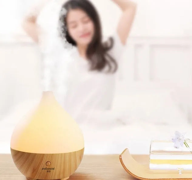 Asakusa wood grain finish aroma diffuser with vase shape and USB power cable