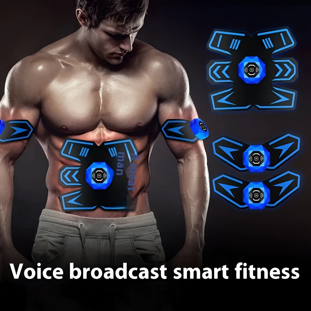 Eight-piece abdominal muscle waist reduction body sculpting massage patch set with PU leather, silicone, and ABS resin construction