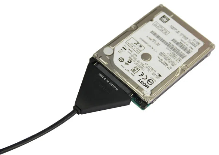 Black USB 3.0 to SATA adapter cable with 7+15 pin interface for 2.5-inch and 3.5-inch hard drives