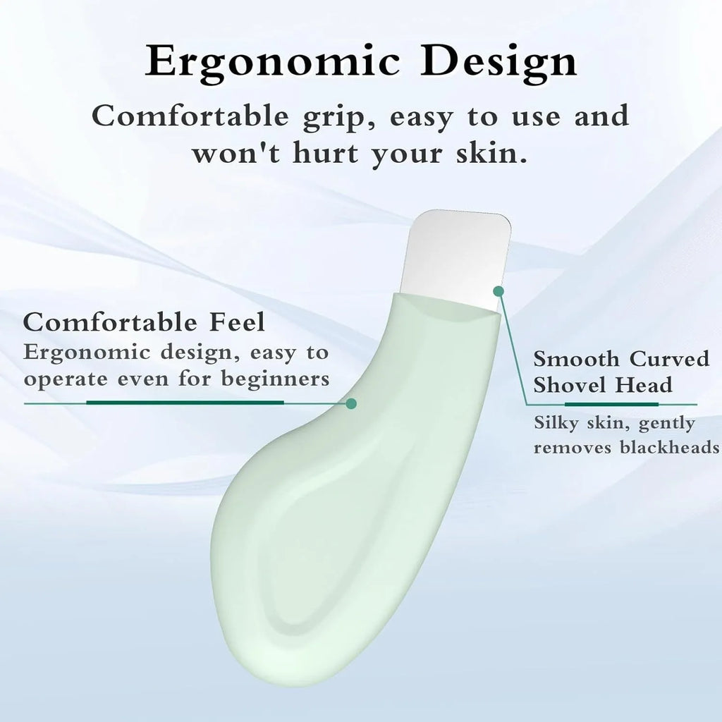 Stainless steel blackhead scraper facial tool with non-slip handle for pore cleansing