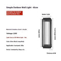 Stainless steel outdoor wall lamp with waterproof construction for garden lighting