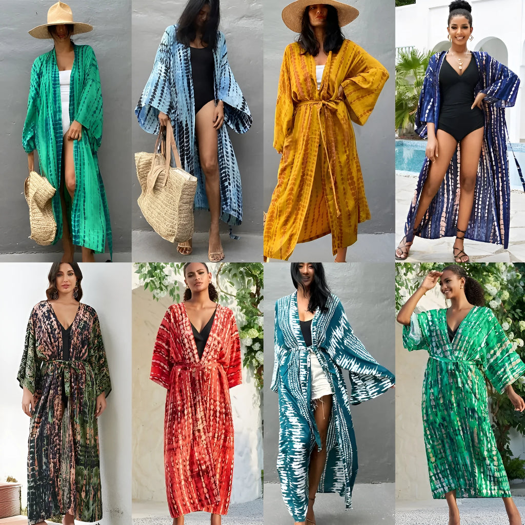 Loose printed cotton bikini cover up shirt in various colours for beach sun protection