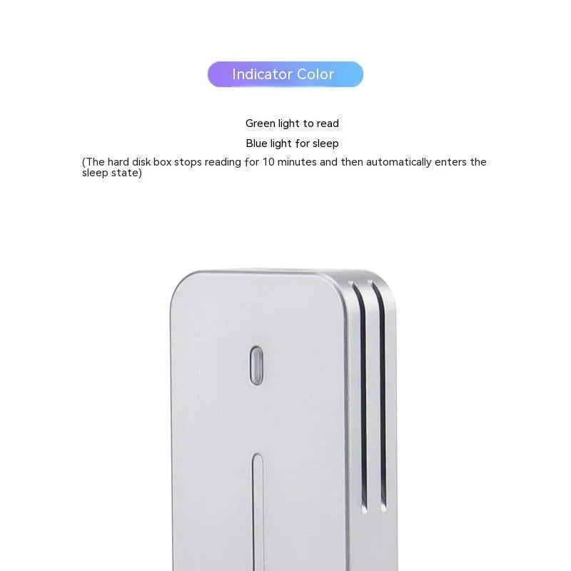 Aluminium alloy NVMe SSD enclosure with dual protocol support measuring 5.2cm by 2.8cm