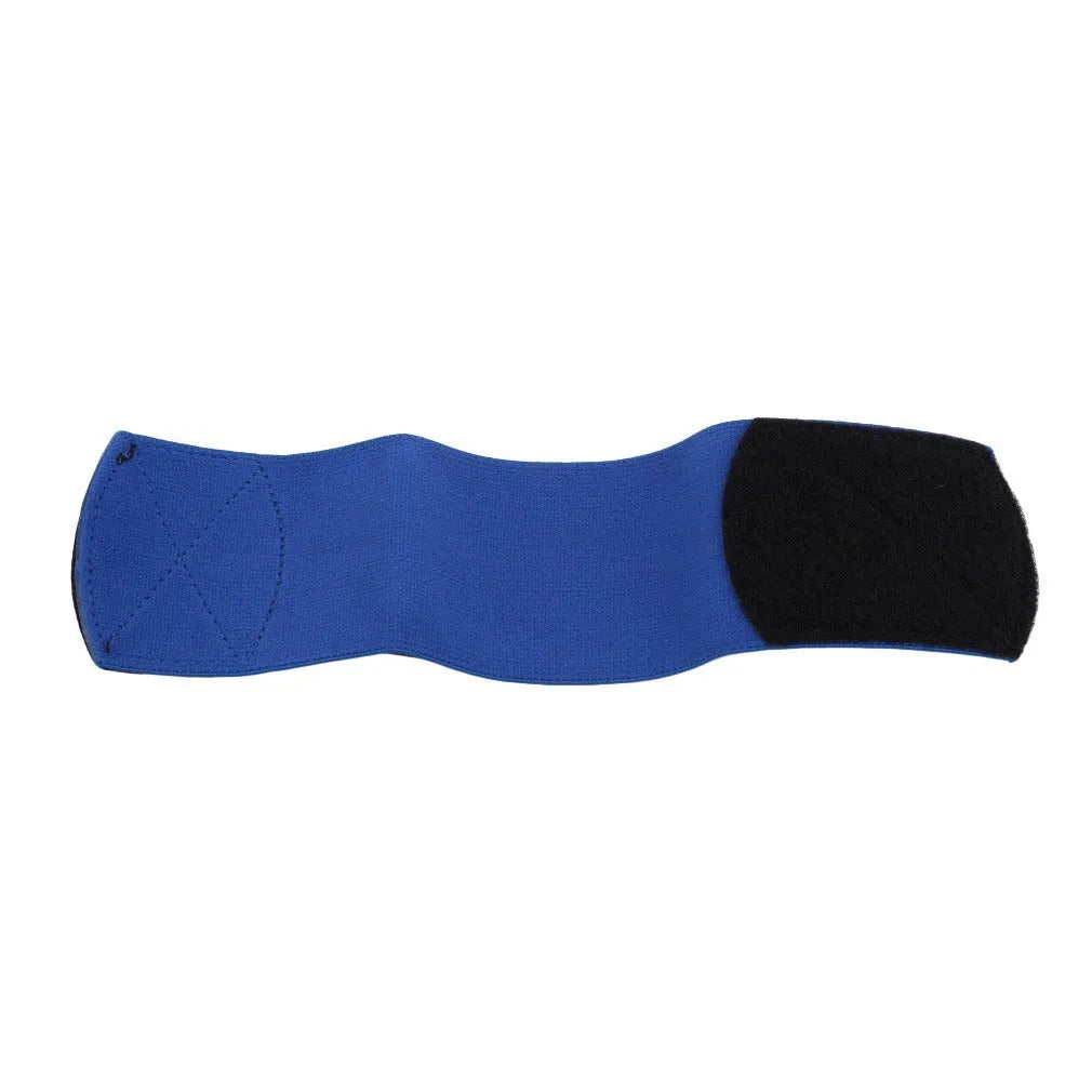 Rubber elastic strap for football shin guards in black, blue, red or white