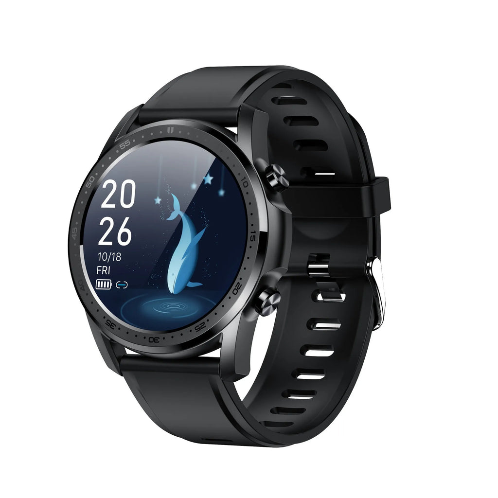 Youth2 Smart Bracelet with body temperature display on a 1.3-inch screen in a black zinc alloy case.