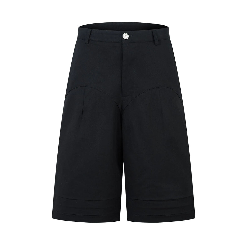Retro wide leg straight denim middle pants in black or green with zipper fly opening