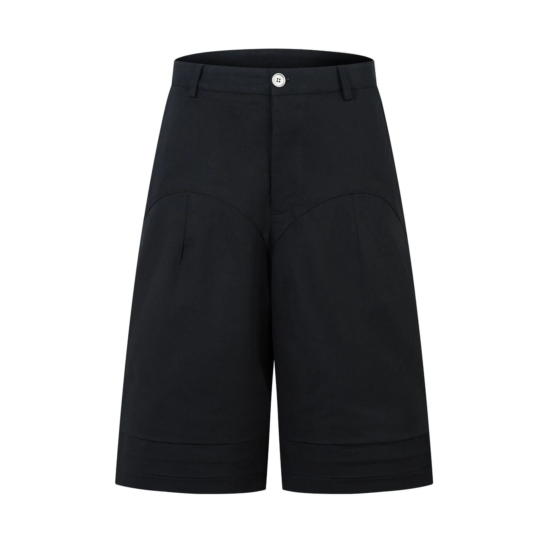Retro wide leg straight denim middle pants in black or green with zipper fly opening