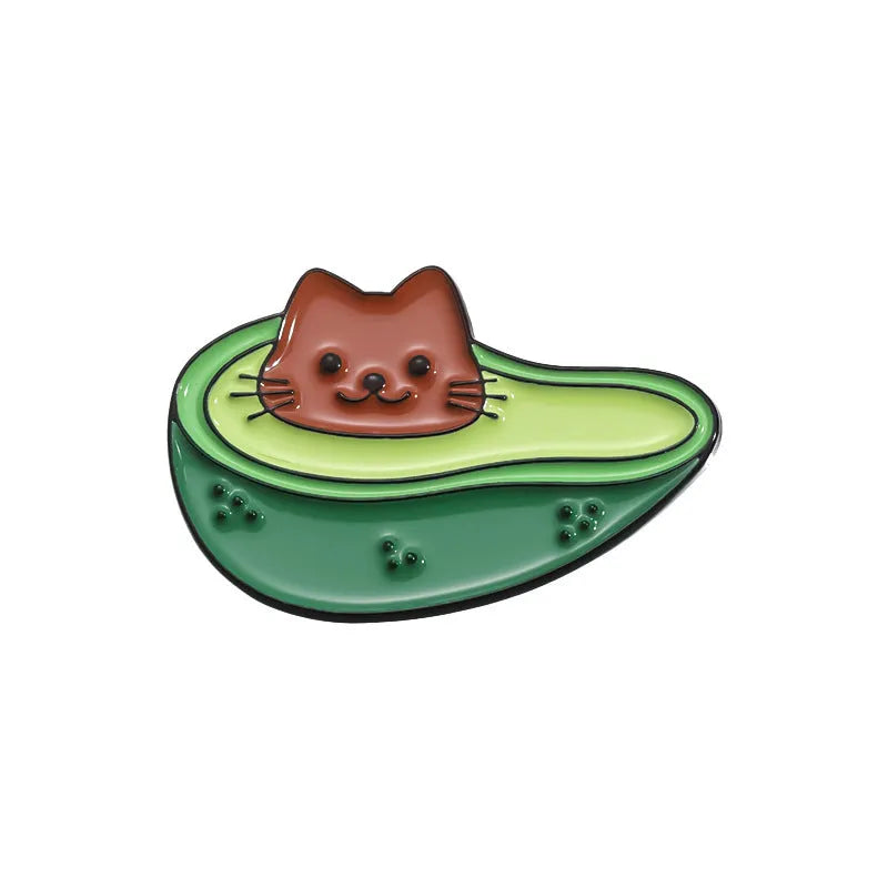 Colourful cartoon fruit and letter shaped zinc alloy decorative brooch.
