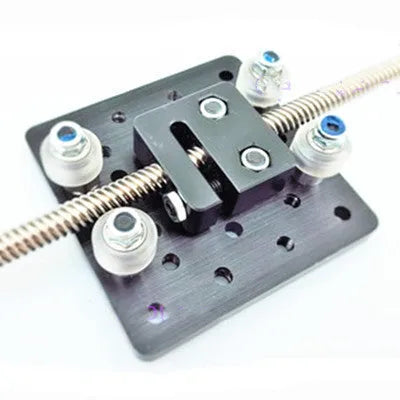 Black POM T8 anti-backlash nut with nut seat, tr8*8 thread, T12*33*34mm, for 8mm lead screw
