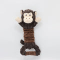 Large plush squeaky dog toy with telescopic handle in hippo or monkey design for interactive indoor play