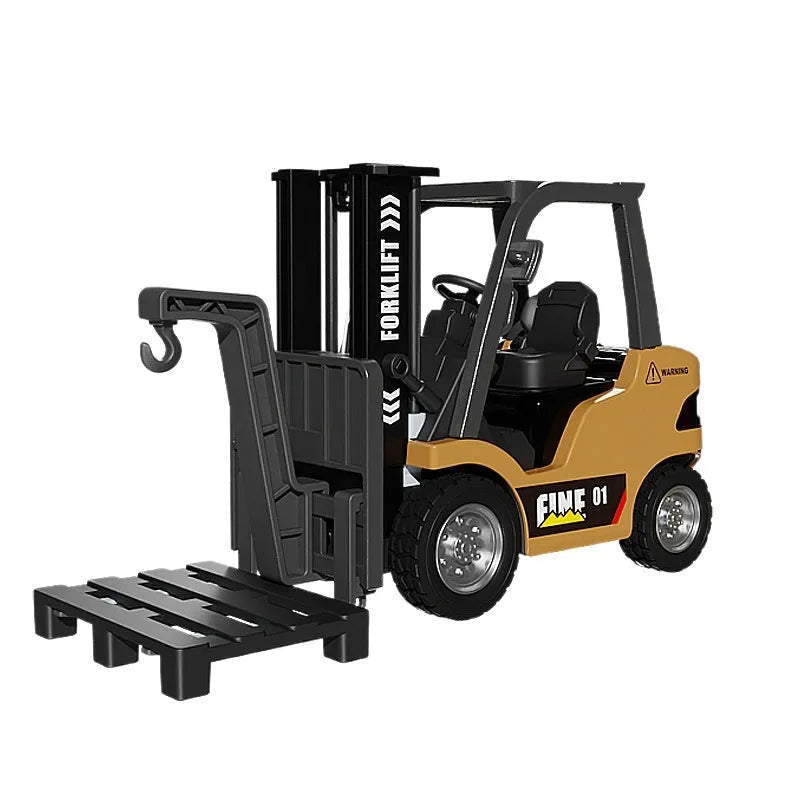 1:64 scale alloy Bluetooth remote control forklift model with obstacle course accessories