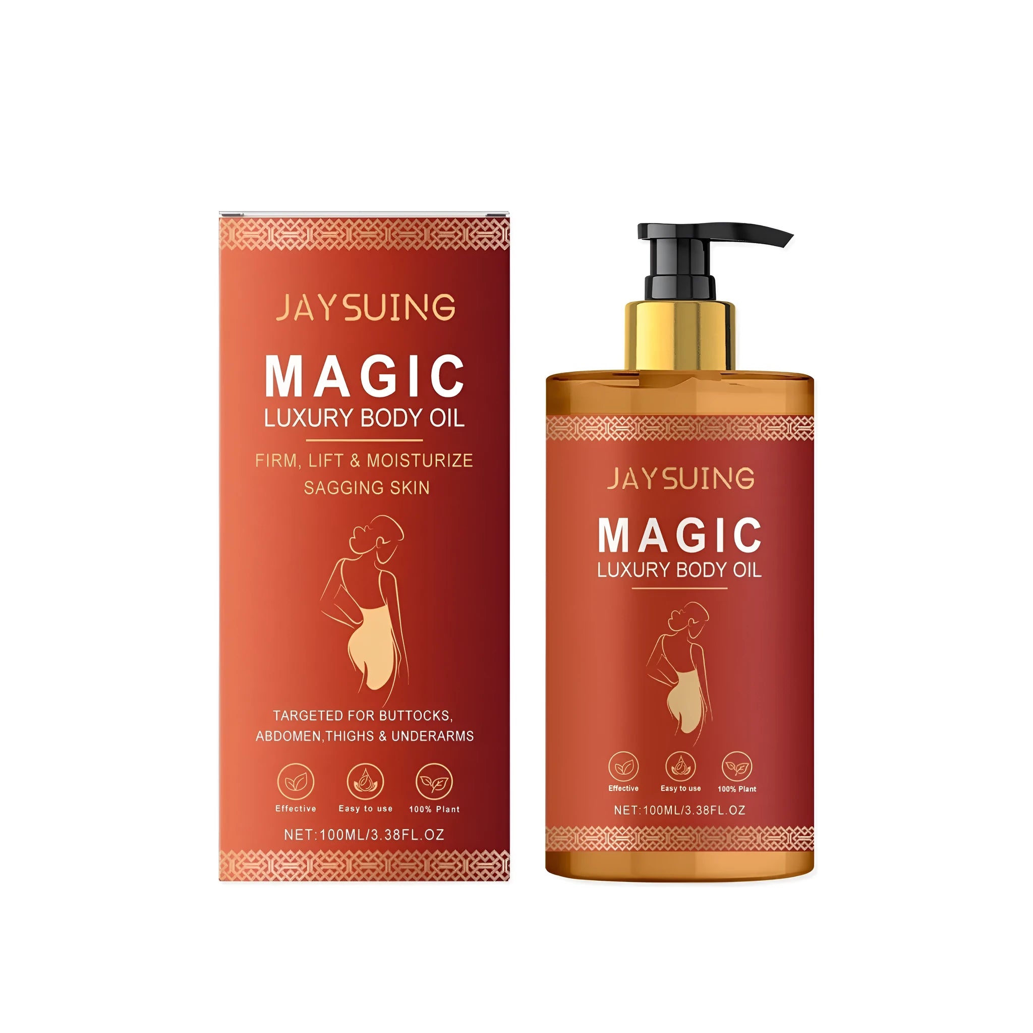 100ml bottle of tightening nourishing body oil with vitamin E and botanical oils