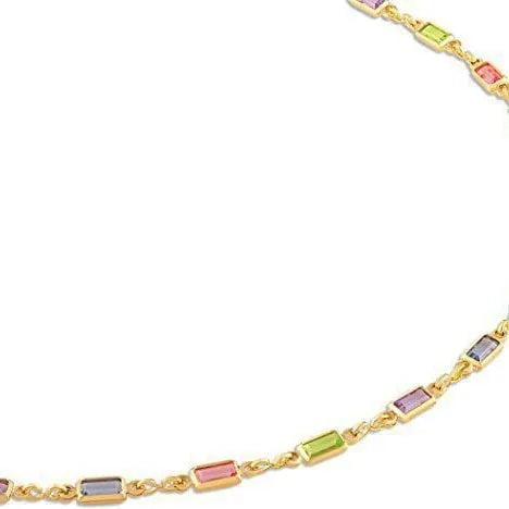 Ladies geometric crystal necklace with glass pendant on adjustable alloy chain