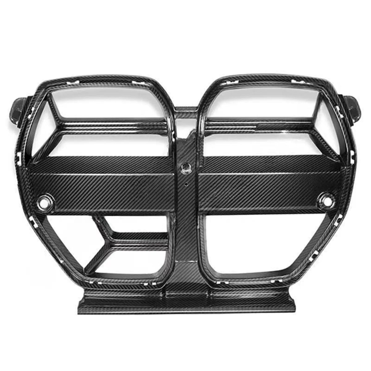 Dry carbon fibre front bumper grille for BMW M3 M4 G80 G82 models in black with 3K weave