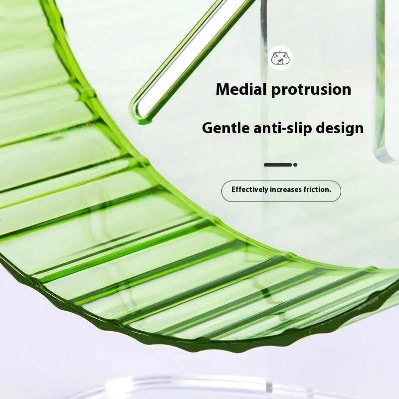 Plastic bird running wheel toy shown in green, available in 17cm and 21cm sizes.
