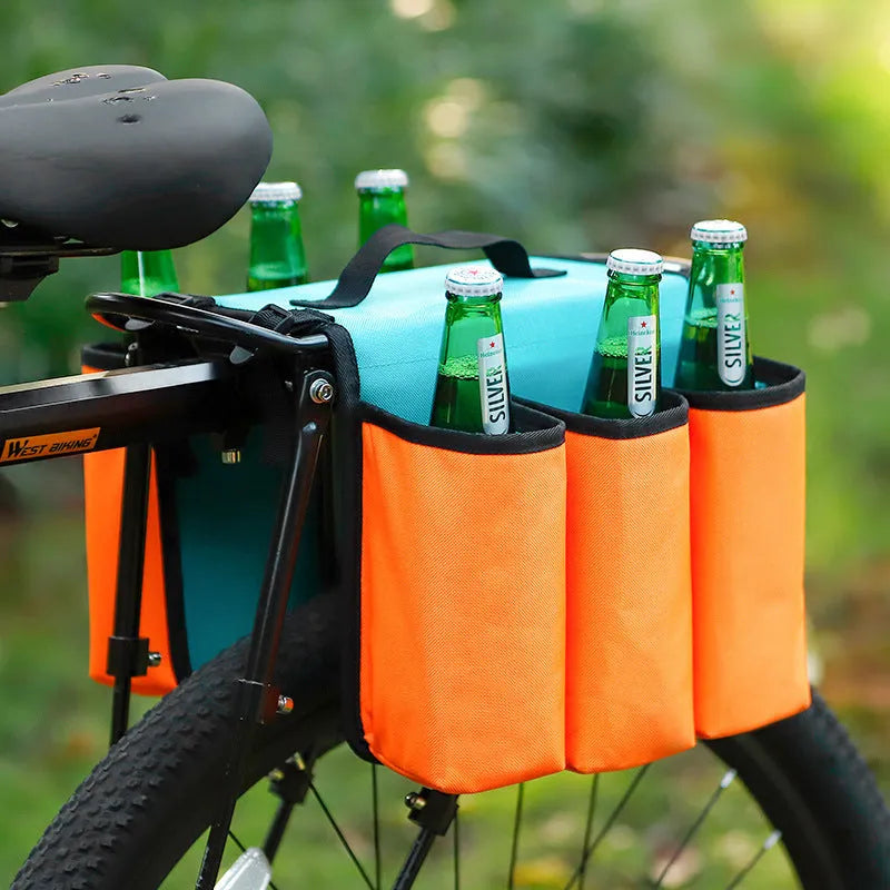 Black and orange bicycle double-sided anti-scratch drink storage bag with 2L capacity