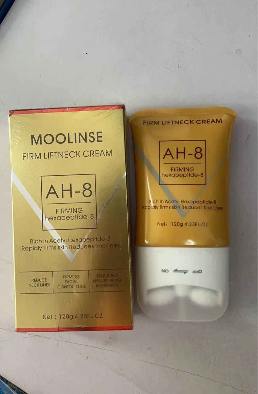 Neck moisturising cream with massage roller applicator for dry skin treatment
