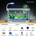 Desktop ecological fish tank in luxury black with integrated landscape filter and oxygenator.