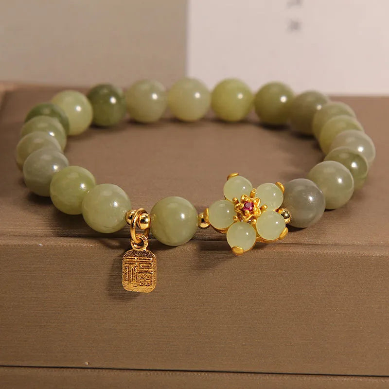 Grey jade coloured alloy bracelet for women with adjustable clasp on wrist