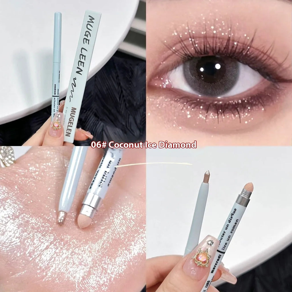 Waterproof 2-in-1 brightening eyeliner pen in six colour options for universal skin types.