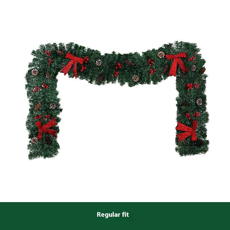 PVC rattan Christmas decorative cane with pine cone bow accent in European style design