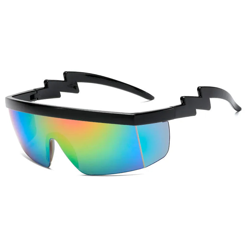 Sports sunglasses with interchangeable lenses in multiple colour combinations for outdoor cycling