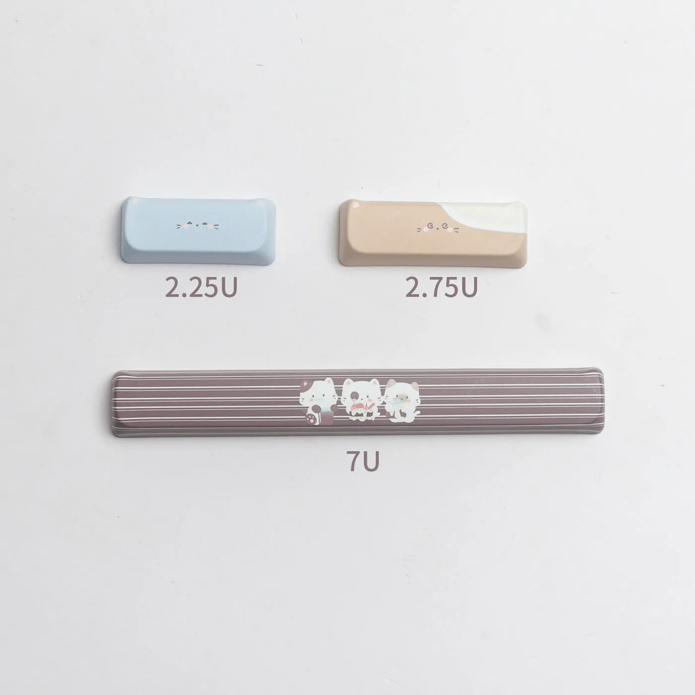 High Sea Salt Cat PBT sublimation keycap set with March Past space and 7u supplementary keys