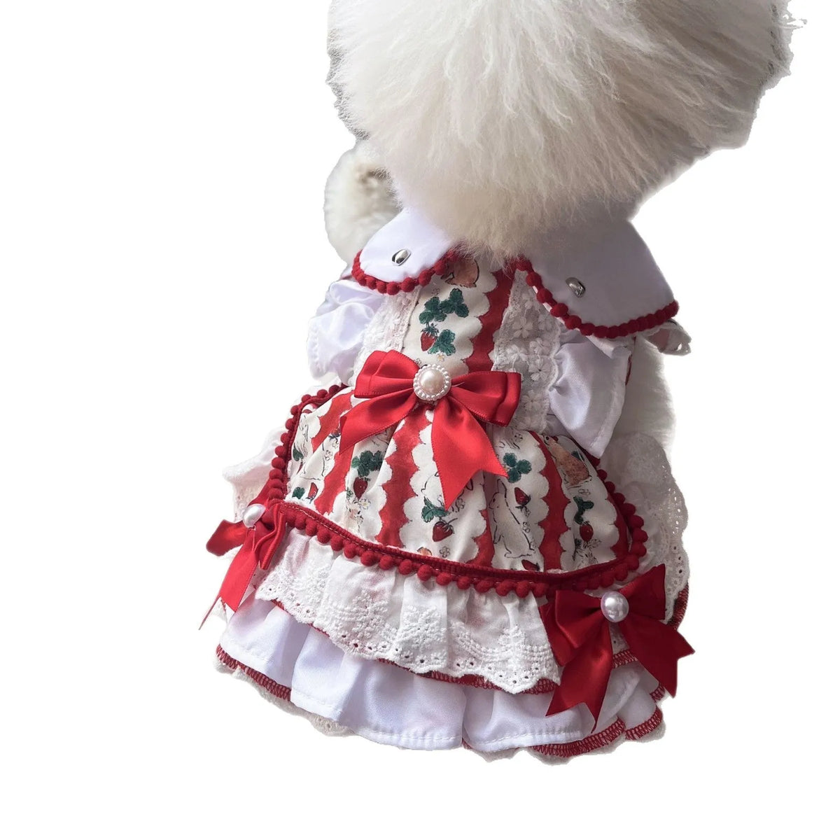 Small dog wearing polyester princess style rabbit skirt clothing for toy breeds