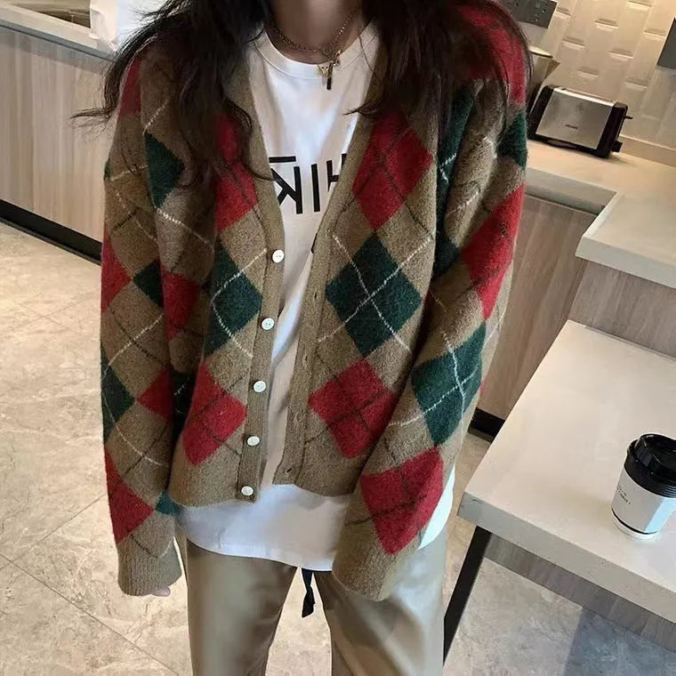 Japanese Korean style casual cardigan in acrylic fabric showing macaron colour options
