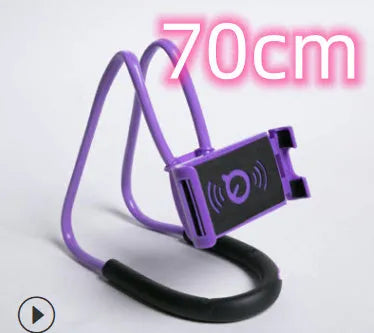 Universal smartphone holder showing 360-degree rotation, compatible with iPhone and Samsung phones, in multiple colours.