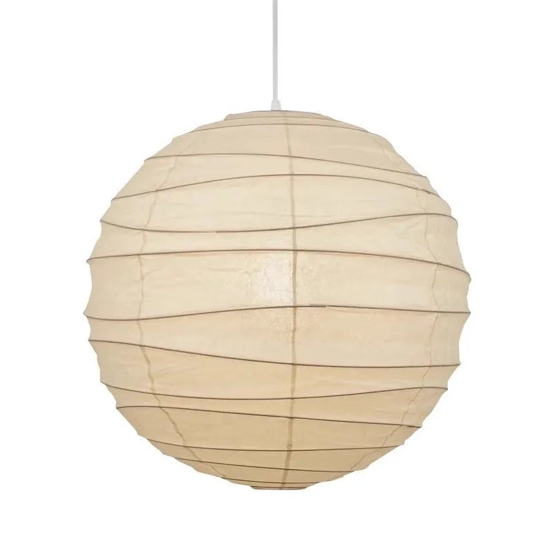Japanese-style rice paper chandelier in three diameter sizes for living room and bedroom lighting