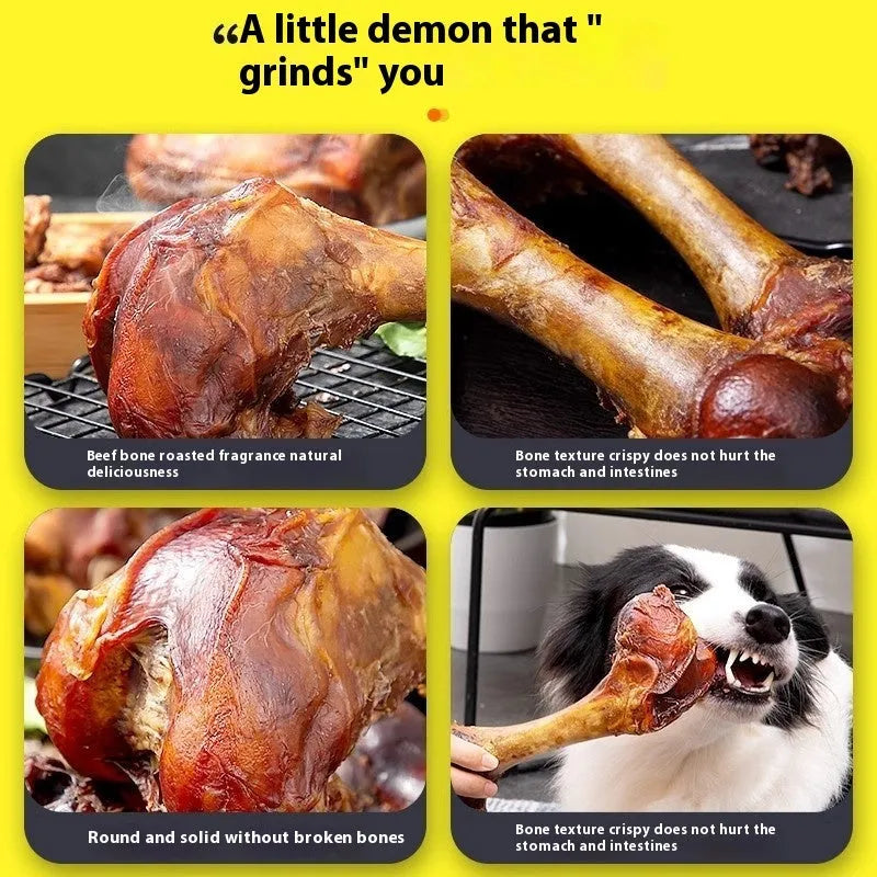 Roasted ox bone dental chew for dogs in large, medium, and small sizes