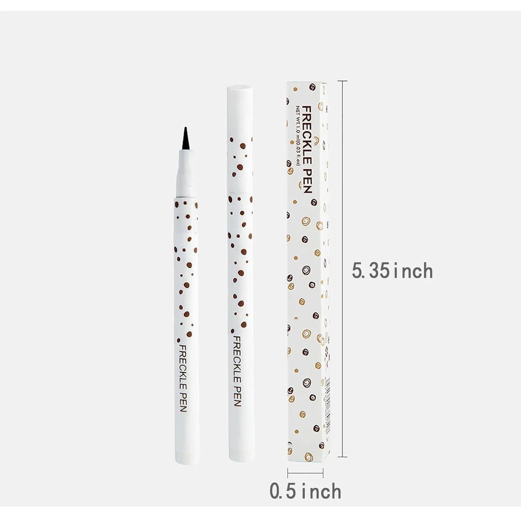 Dark brown waterproof freckle pen with precision tip for creating natural-looking freckles