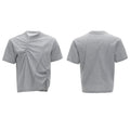 Men's cotton loose fit T-shirt with three-dimensional pleated detail and asymmetric stitching