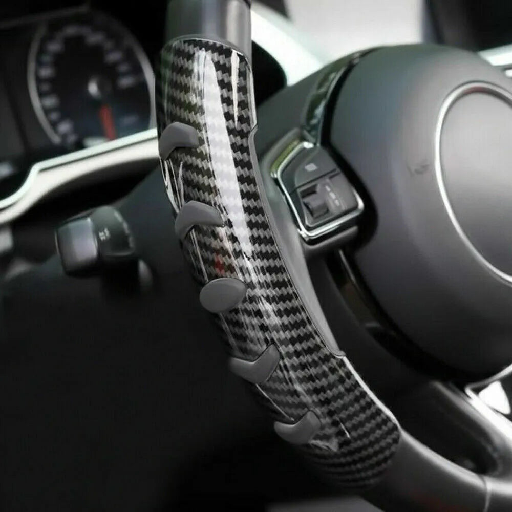 Carbon fibre black steering wheel anti-slip sleeve for 38cm diameter universal fit