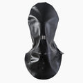Black leather BDSM mask with adjustable straps for adult role play training