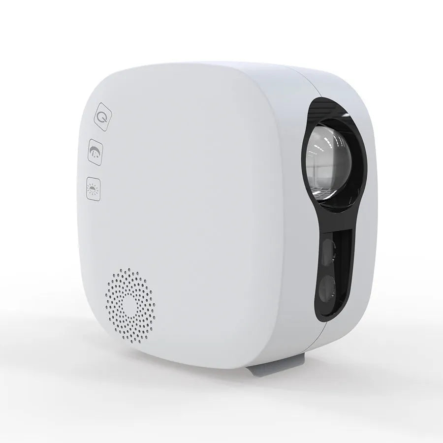 Laser starry sky projection lamp projecting colourful nebula patterns on wall with Bluetooth music capability