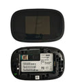 Black portable 4G LTE WiFi router with dual-core processor measuring 10x20x3 cm