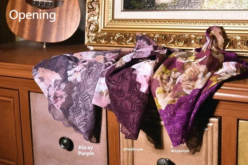 Men's printed ice silk mesh underwear briefs showing mid-waist design in multiple colour options