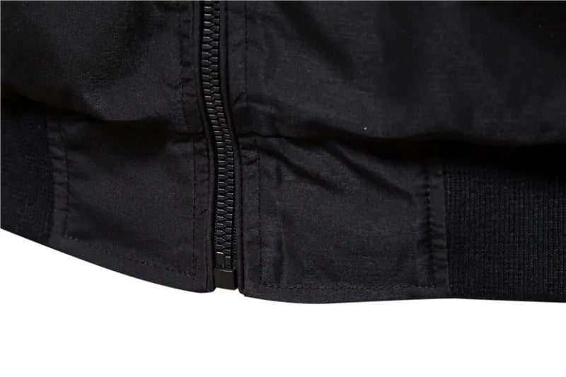 Men's solid colour thin casual jacket in polyester fibre
