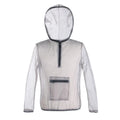 Smoky grey mesh insect-proof jacket for outdoor sports like hiking and camping.