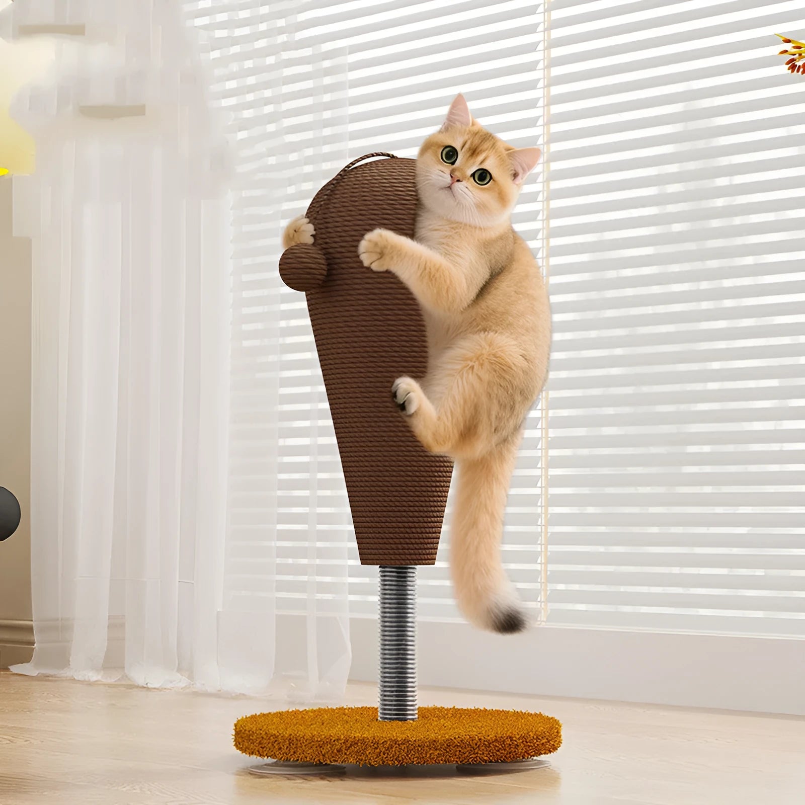 Large and small hemp rope cat scratching boards with cat grasping ball and tumbler patterns