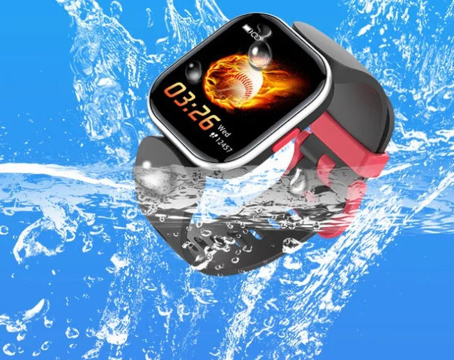 H39T blue and black smart children's watch with 1.4 inch screen and sporty TPU wrist strap