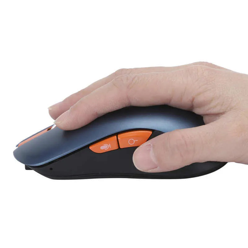 V8 wireless rechargeable voice mouse with Bluetooth, 2.4 GHz, seven buttons, finger style, Premium Edition.