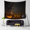 Rectangular plush polyester tapestry with geometric abstract pattern in 150x100cm or 150x130cm