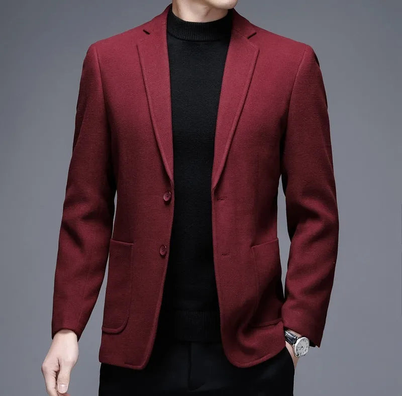 Men's solid colour loose fit casual winter jacket on a hanger, shown in grey.